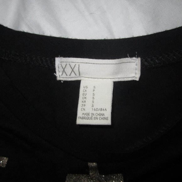 Women's Size S XXI Top with glittery gold crosses - Picture 9 of 16